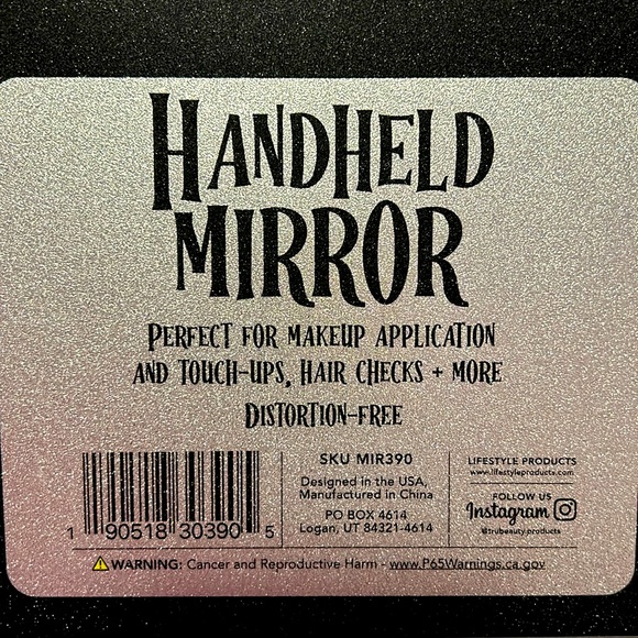 Bling Skull Handheld 5x Magnifying Mirror - Picture 2 of 6